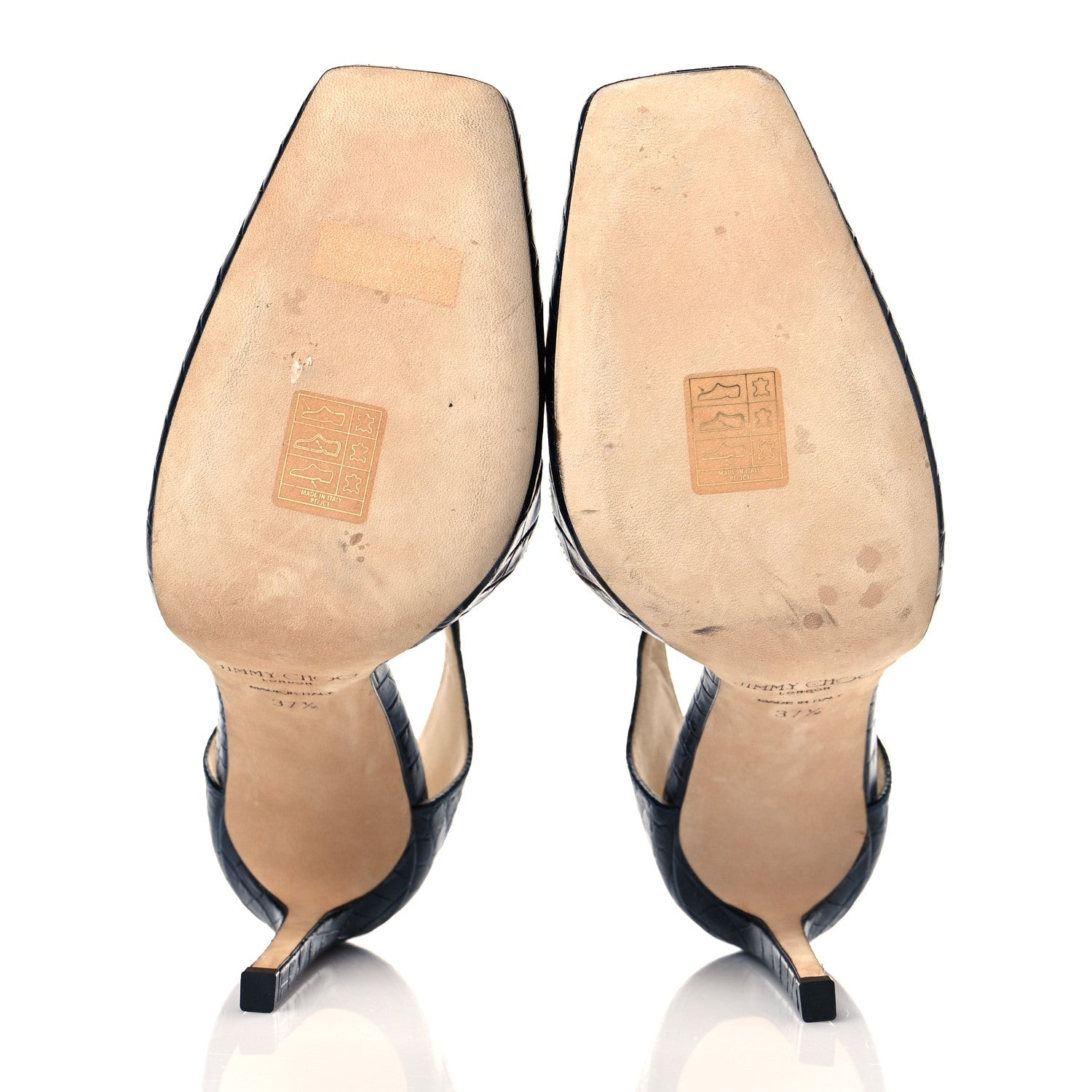 Jimmy Choo Crocodile Embossed Calfskin Lexica T- Strap 100 Pumps