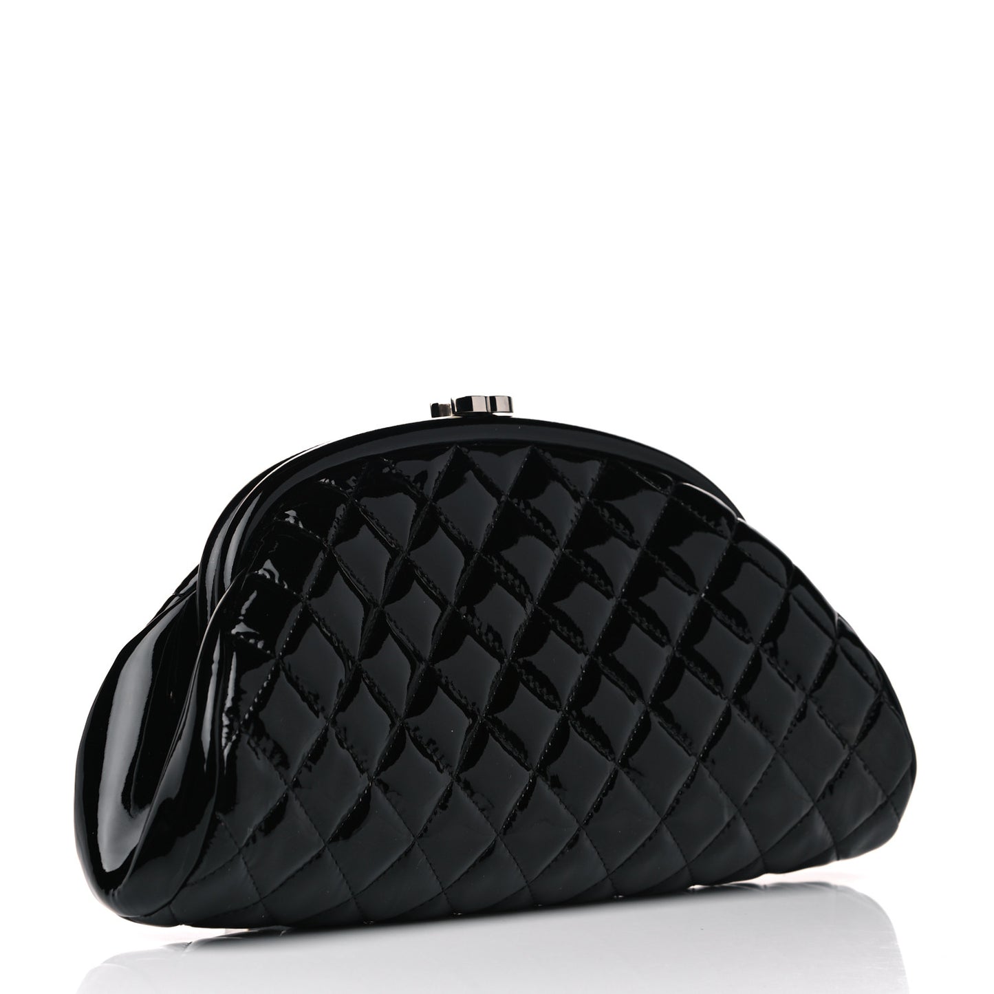 Patent Quilted Timeless Clutch Black