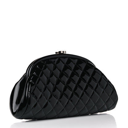 Chanel Patent Quilted Timeless Clutch Black 2 of 7