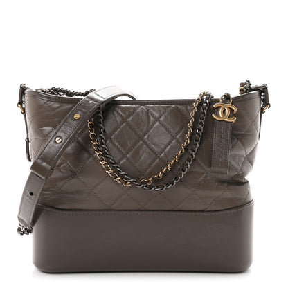 Chanel Aged Calfskin Quilted Medium Gabrielle Hobo Grey 1 of 10