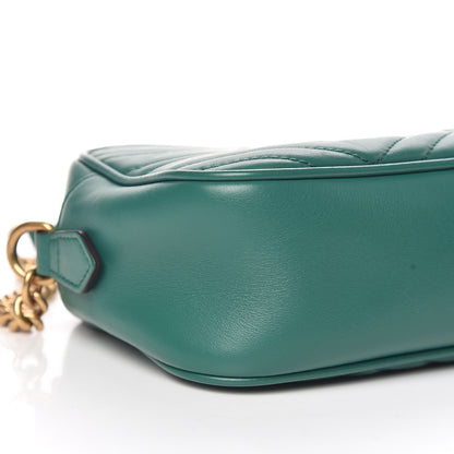 Gucci Calfskin Matelasse Small GG Marmont Chain Shoulder Bag Emerald Green 8 of 9