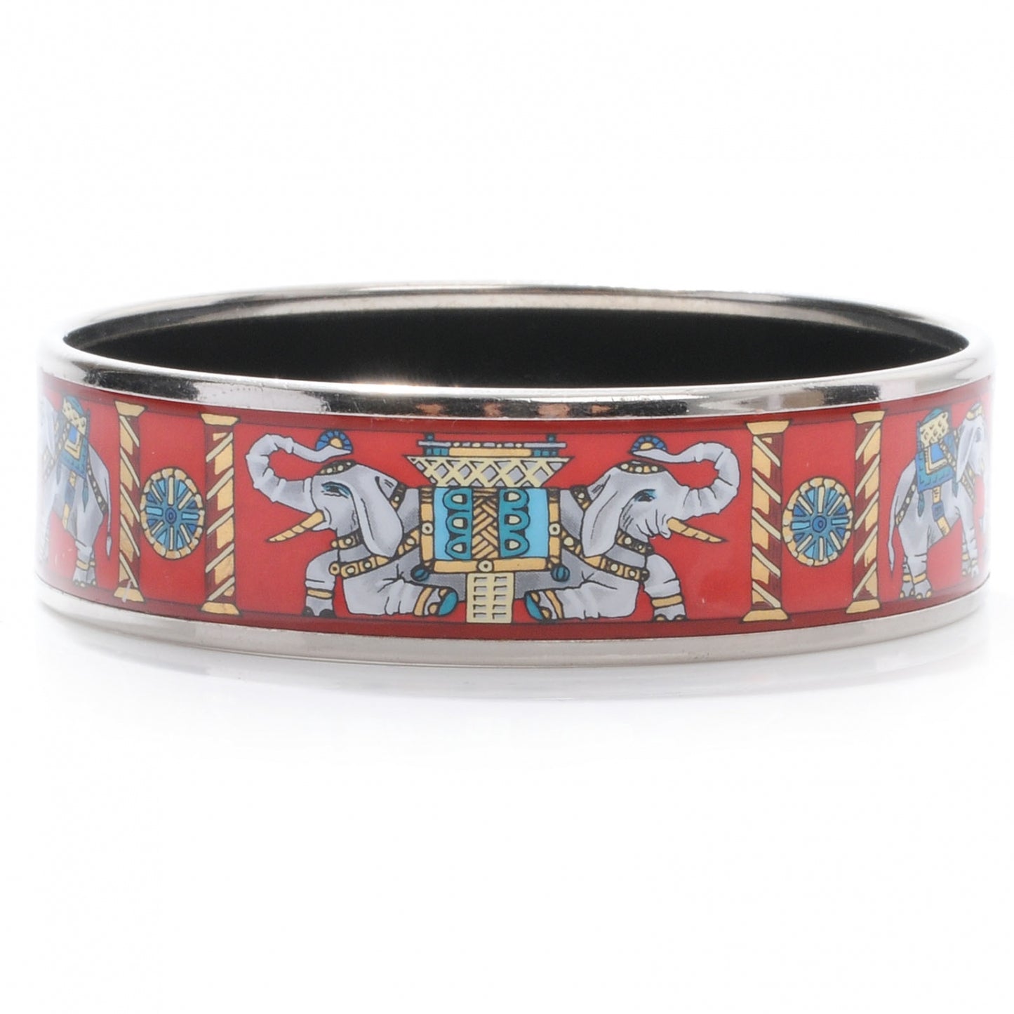 Enamel Printed Elephant Torana Wide Bracelet 65