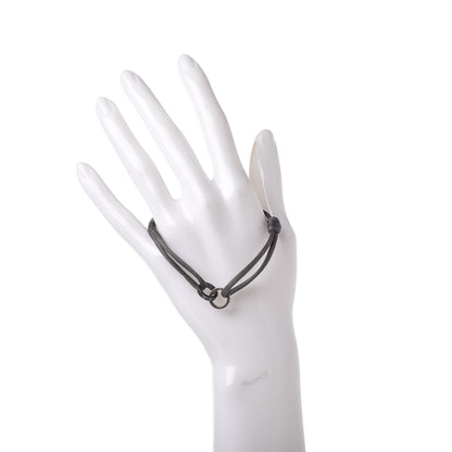 Cartier 18K White Gold Ceramic 4 Diamond LOVE Cord Bracelet Gray 2 of 5
