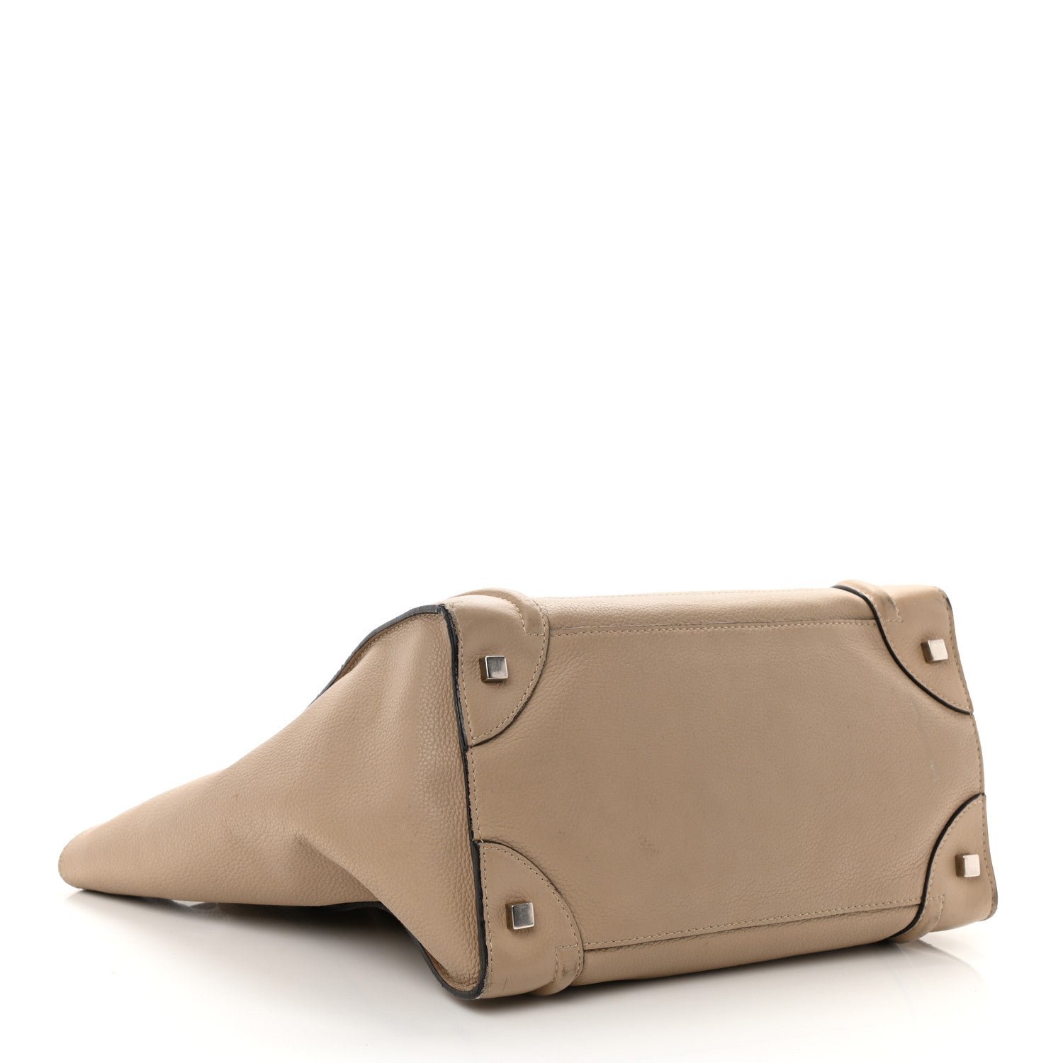 Celine Drummed Calfskin Mini Luggage Dune 4 of 14