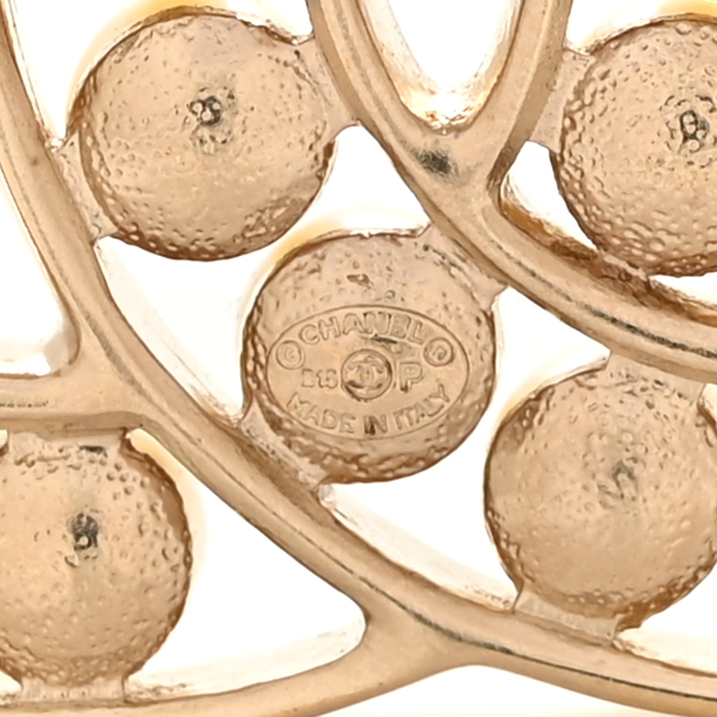 Pearl CC Brooch Light Gold
