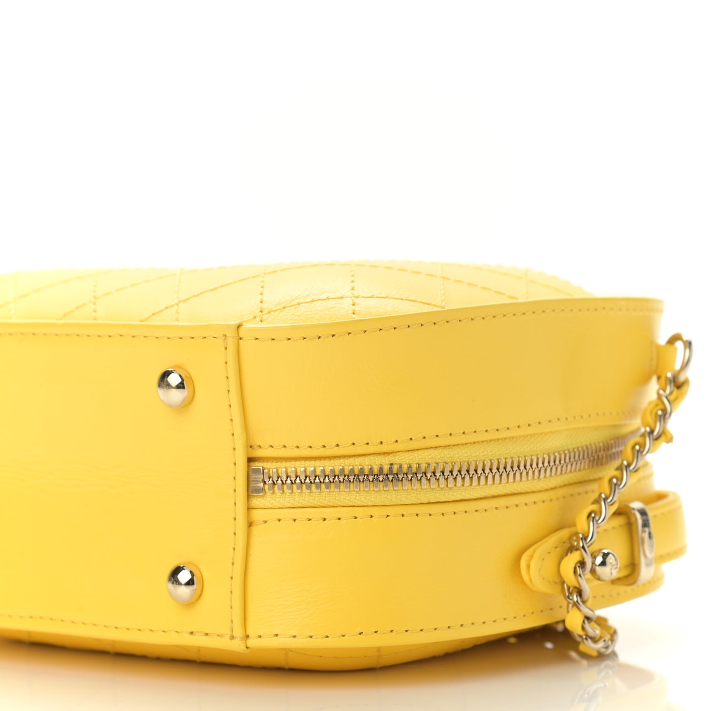 Crumpled Calfskin Vanity Case Yellow