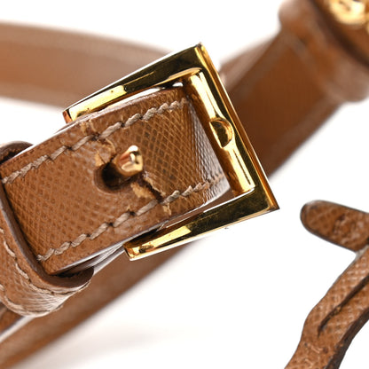 Prada Saffiano Lux Double Zip Crossbody Bag Caramel 13 of 13