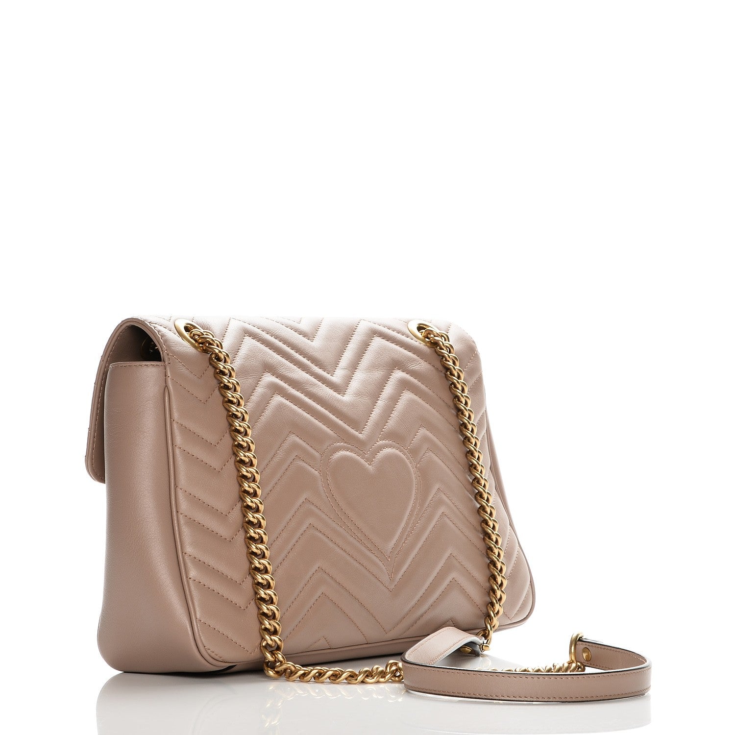 Gucci Calfskin Matelasse Medium GG Marmont Shoulder Bag Porcelain Rose 3 of 7