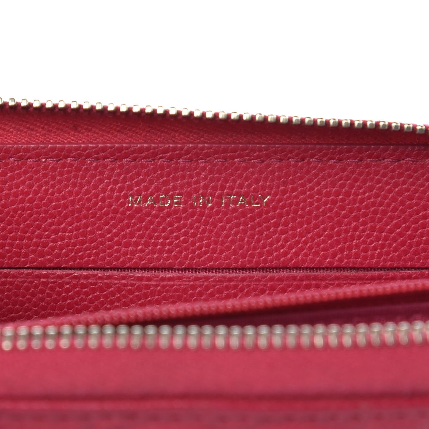 Caviar Camellia Embossed Small Zip Around Wallet Dark Pink