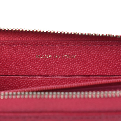 Chanel Caviar Camellia Embossed Small Zip Around Wallet Dark Pink 7 of 11