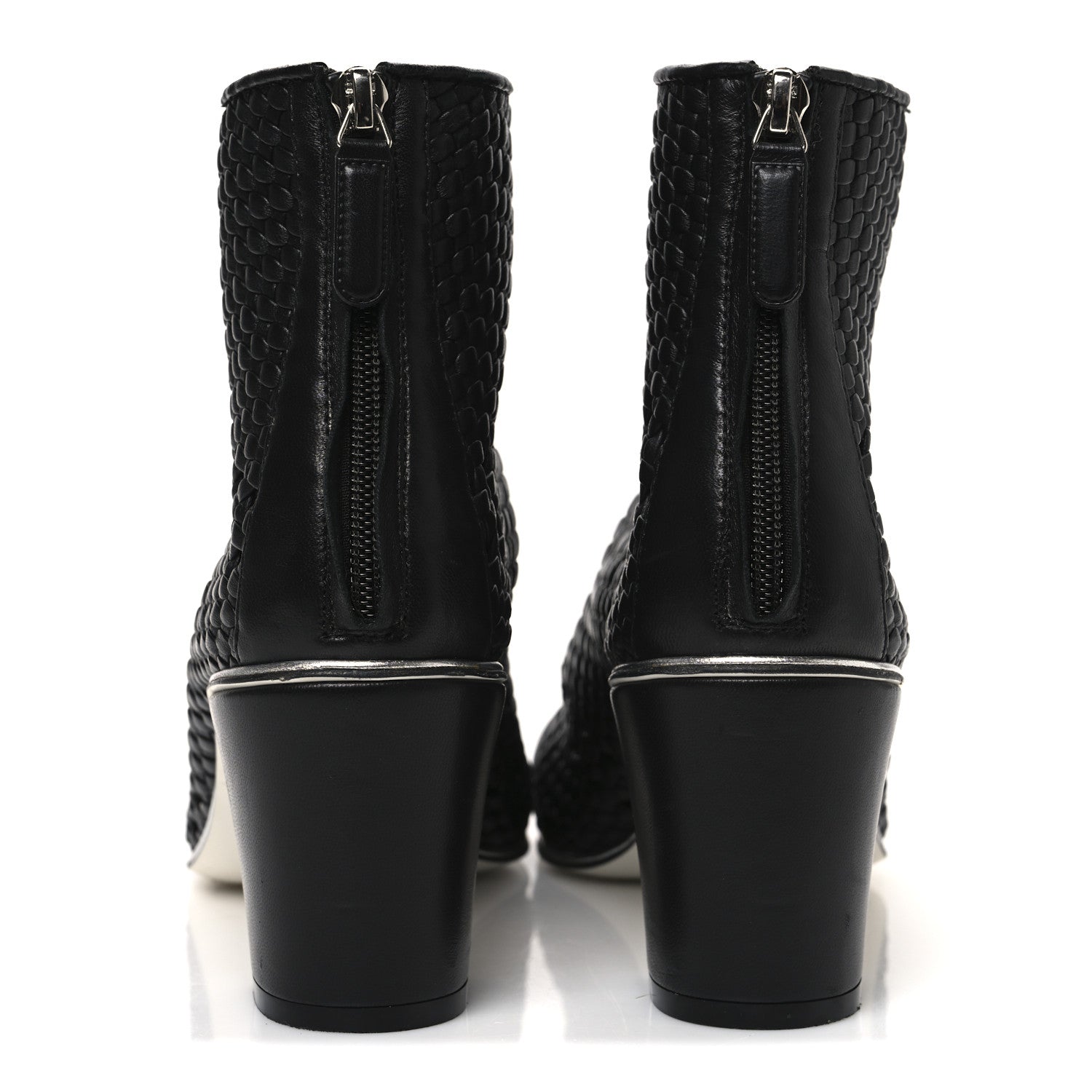 Chanel Woven Lambskin Patent Cap Toe Short Boots 41 Black 6 of 10