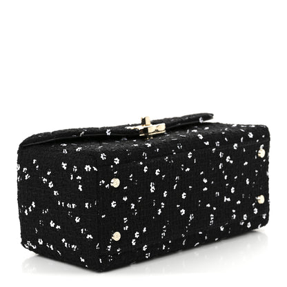 Chanel Tweed Sequin Quilted Top Handle Box Bag Black 4 of 11