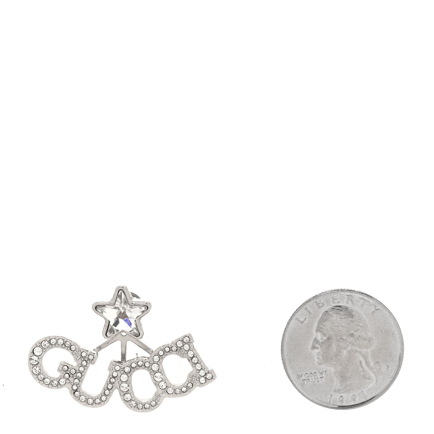 Gucci Crystal Star Logo Single Earring Silver 2 of 4