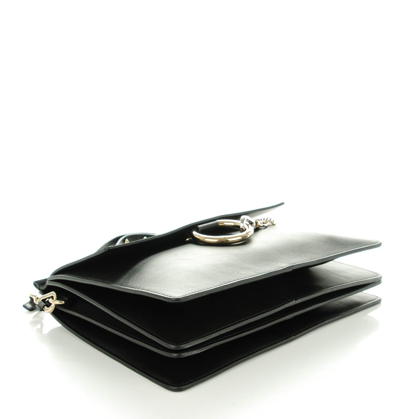 Suede Calfskin Medium Faye Shoulder Bag Black