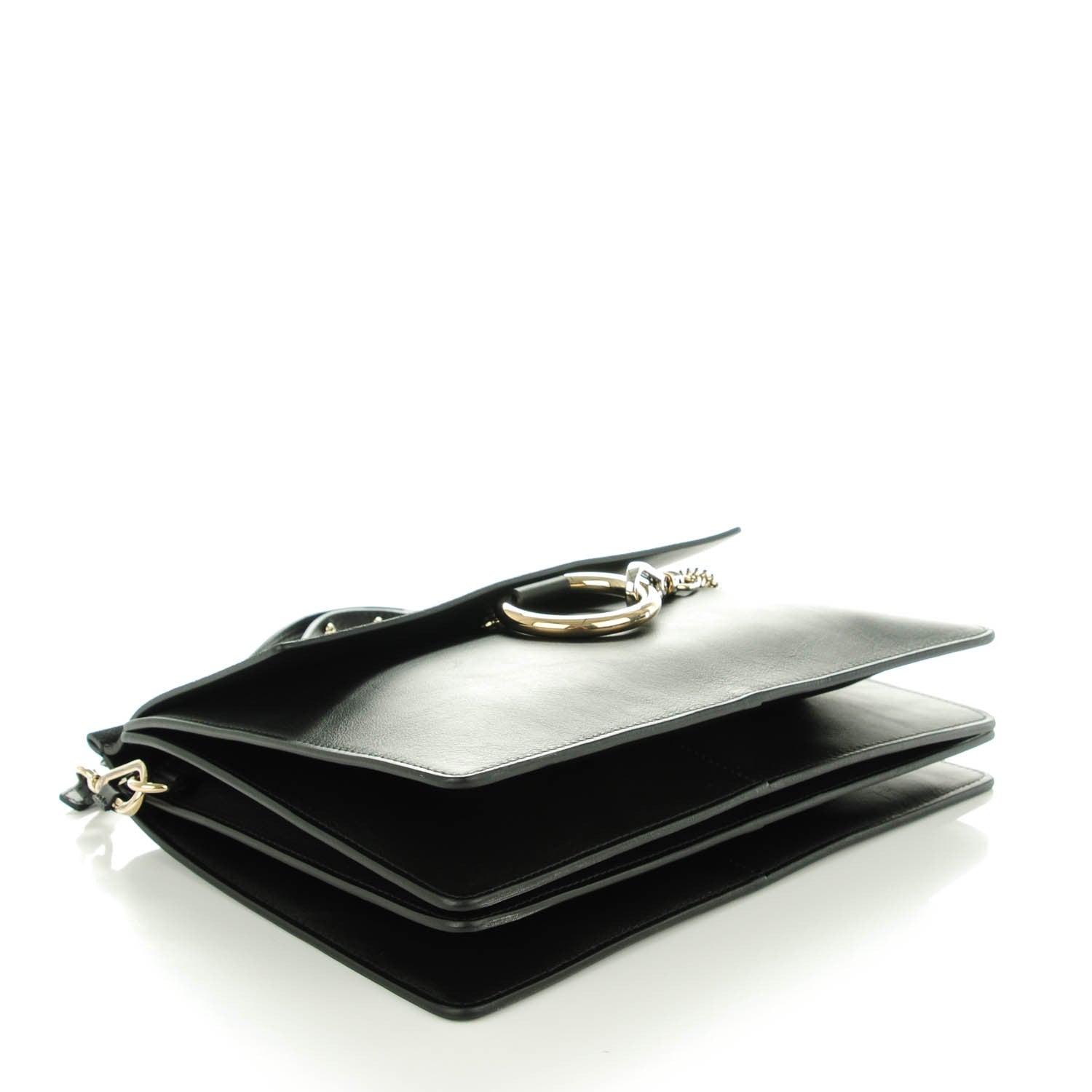 Chloe Suede Calfskin Medium Faye Shoulder Bag Black 4 of 7