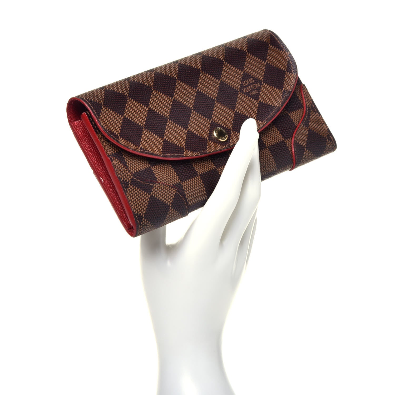 Louis Vuitton Damier Ebene Caissa Wallet Cherry 2 of 6
