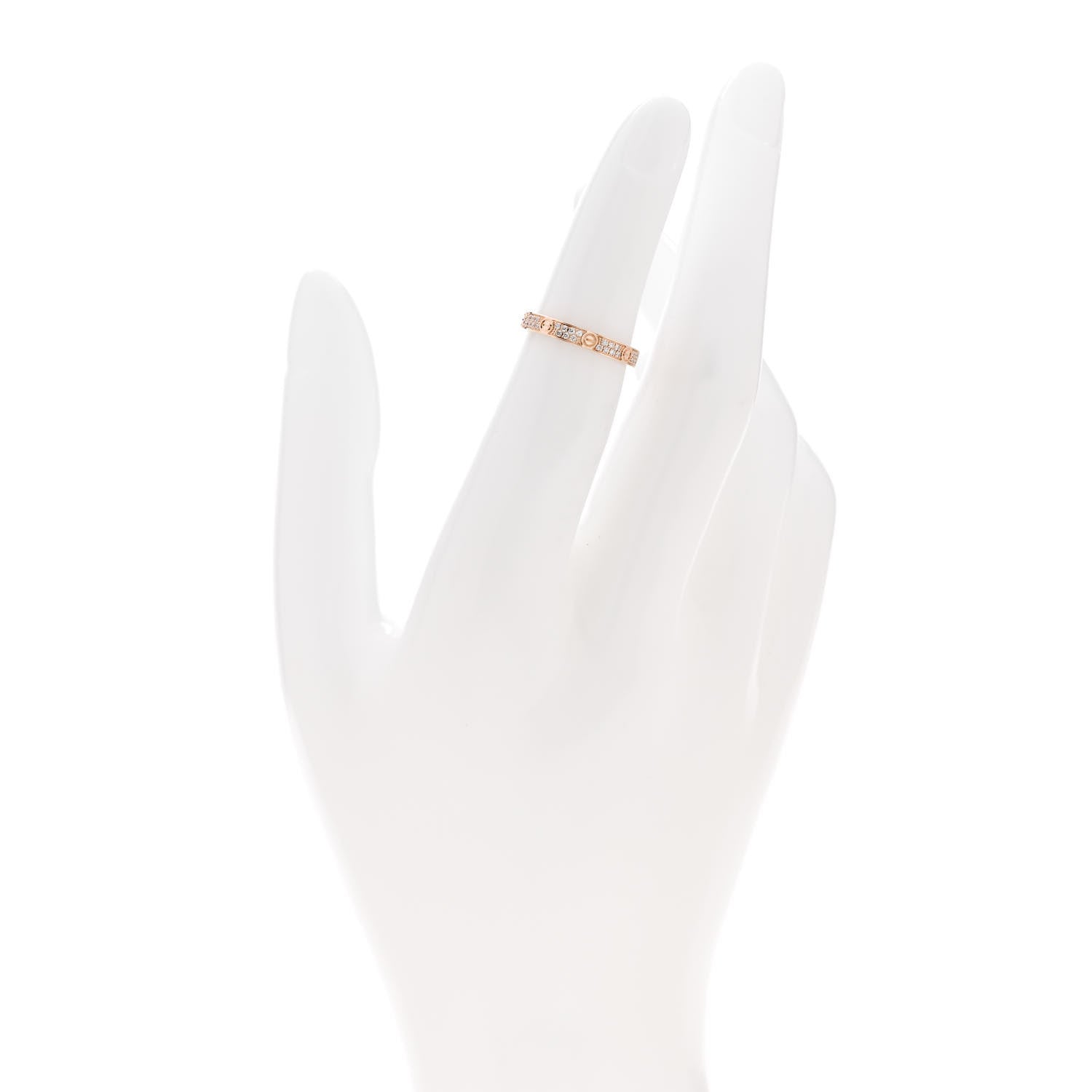 Cartier 18K Pink Gold Diamond 2.6mm LOVE Paved Band Ring 47 4 2 of 4