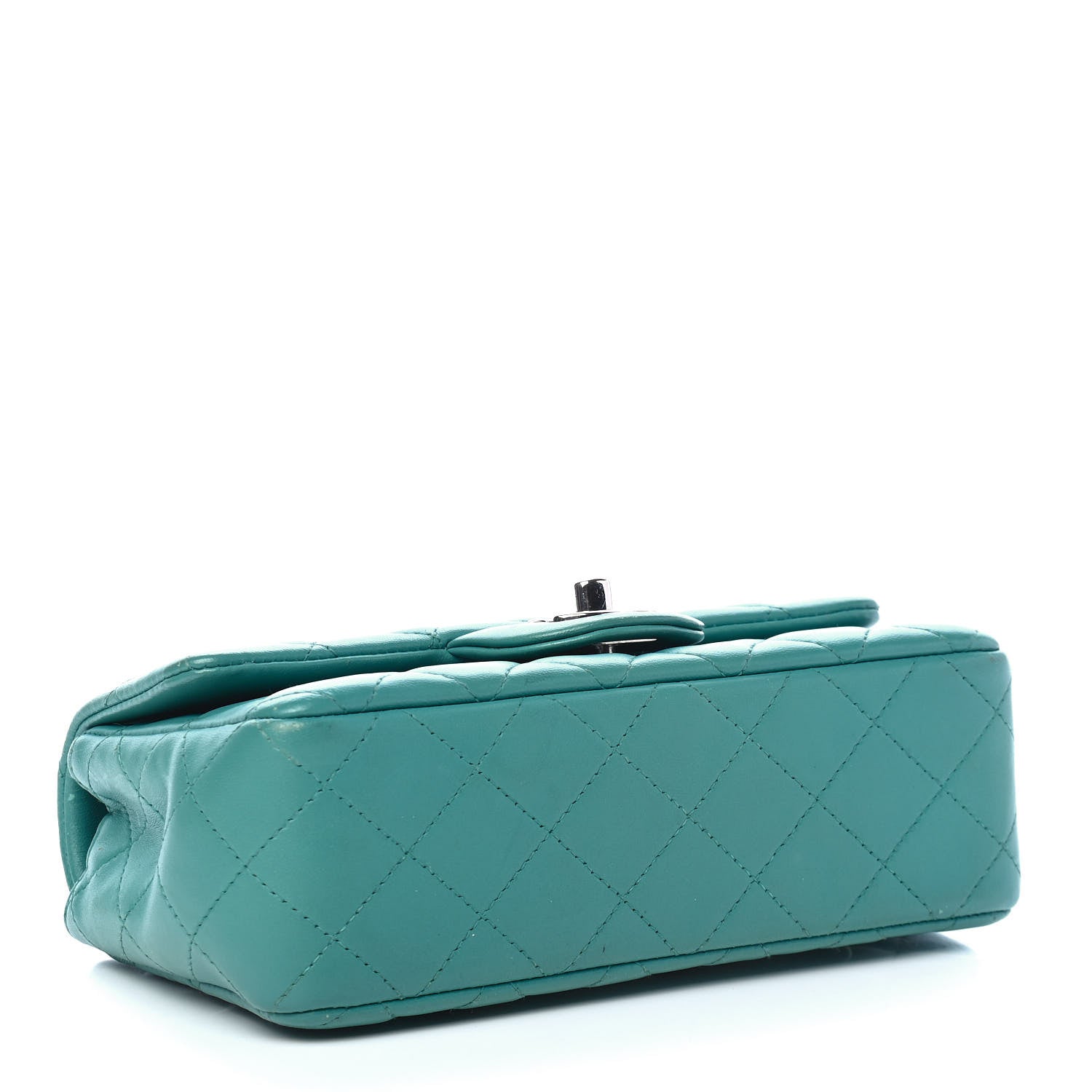 Chanel Lambskin Quilted Mini Rectangular Flap Turquoise 4 of 9