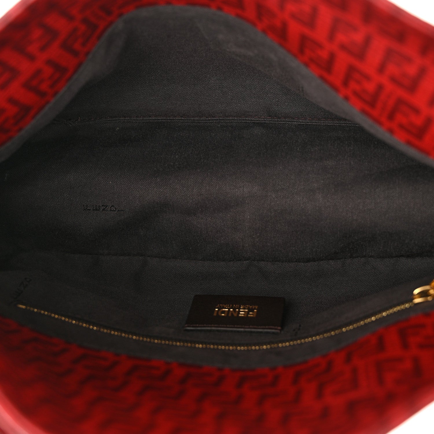 Fendi Zucchino Spalmati Vitello Forever Baguette Bordeaux Rubino 5 of 11
