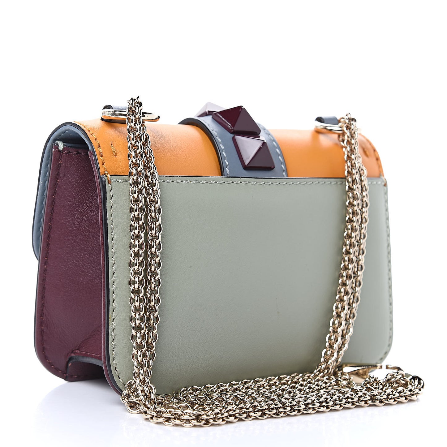 Vitello Mini Glam Lock Rockstud Flap Multicolor