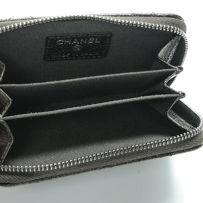 Chanel Metallic Caviar Quilted Zip Coin Purse Dark Charcoal 5 of 8