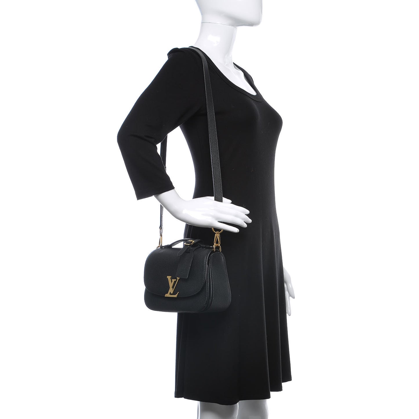 Grained Calfskin Vivienne NM Black