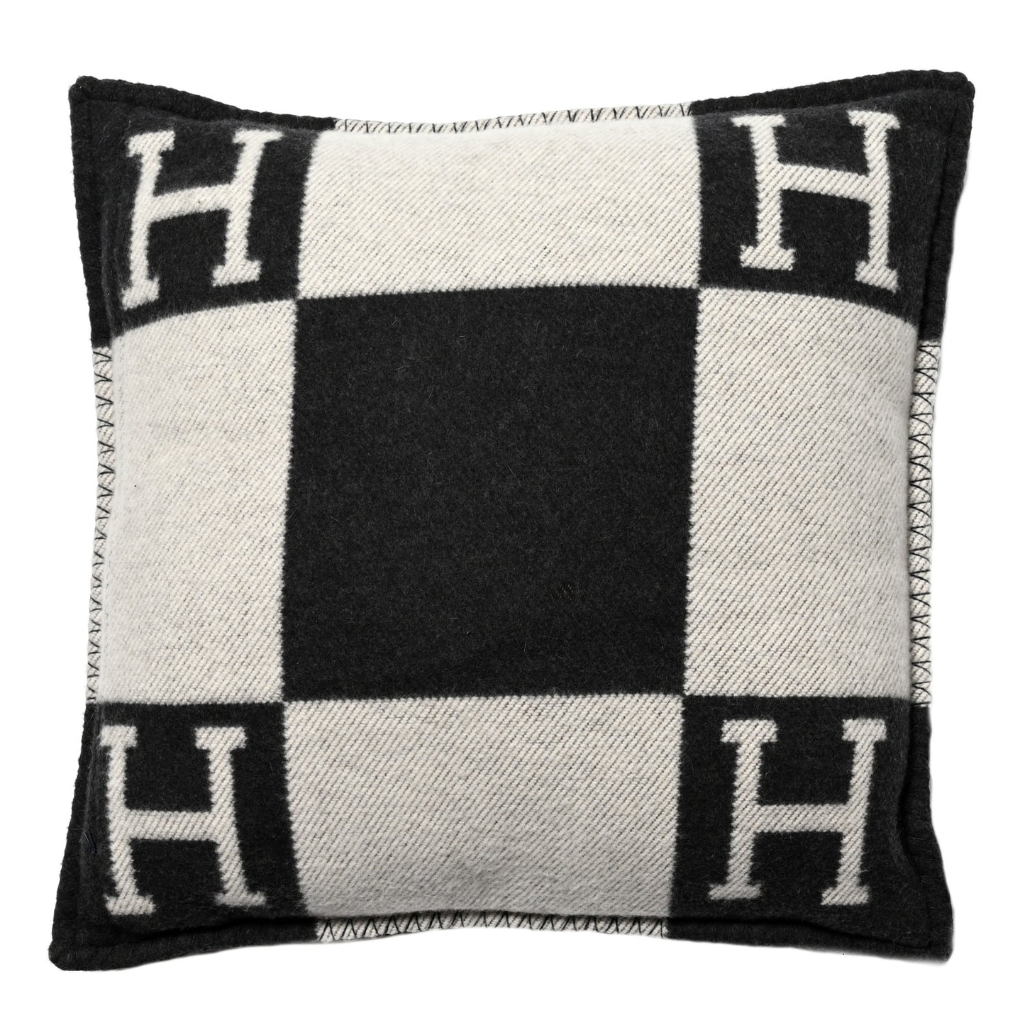 Wool Cashmere Avalon Pillow PM Ecru Gris Fonce