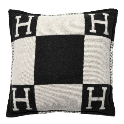 Hermes Wool Cashmere Avalon Pillow PM Ecru Gris Fonce 2 of 4