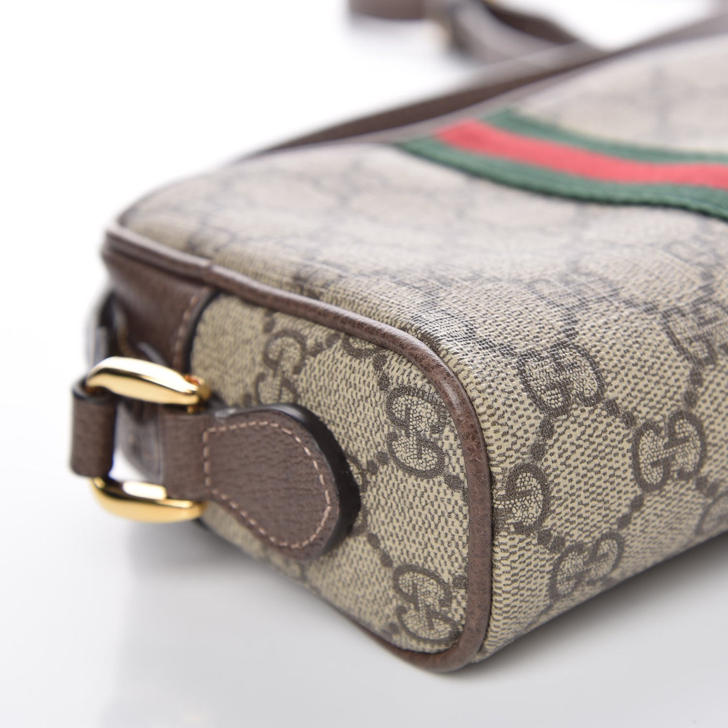 GG Supreme Monogram Web Mini Ophidia Shoulder Bag Brown