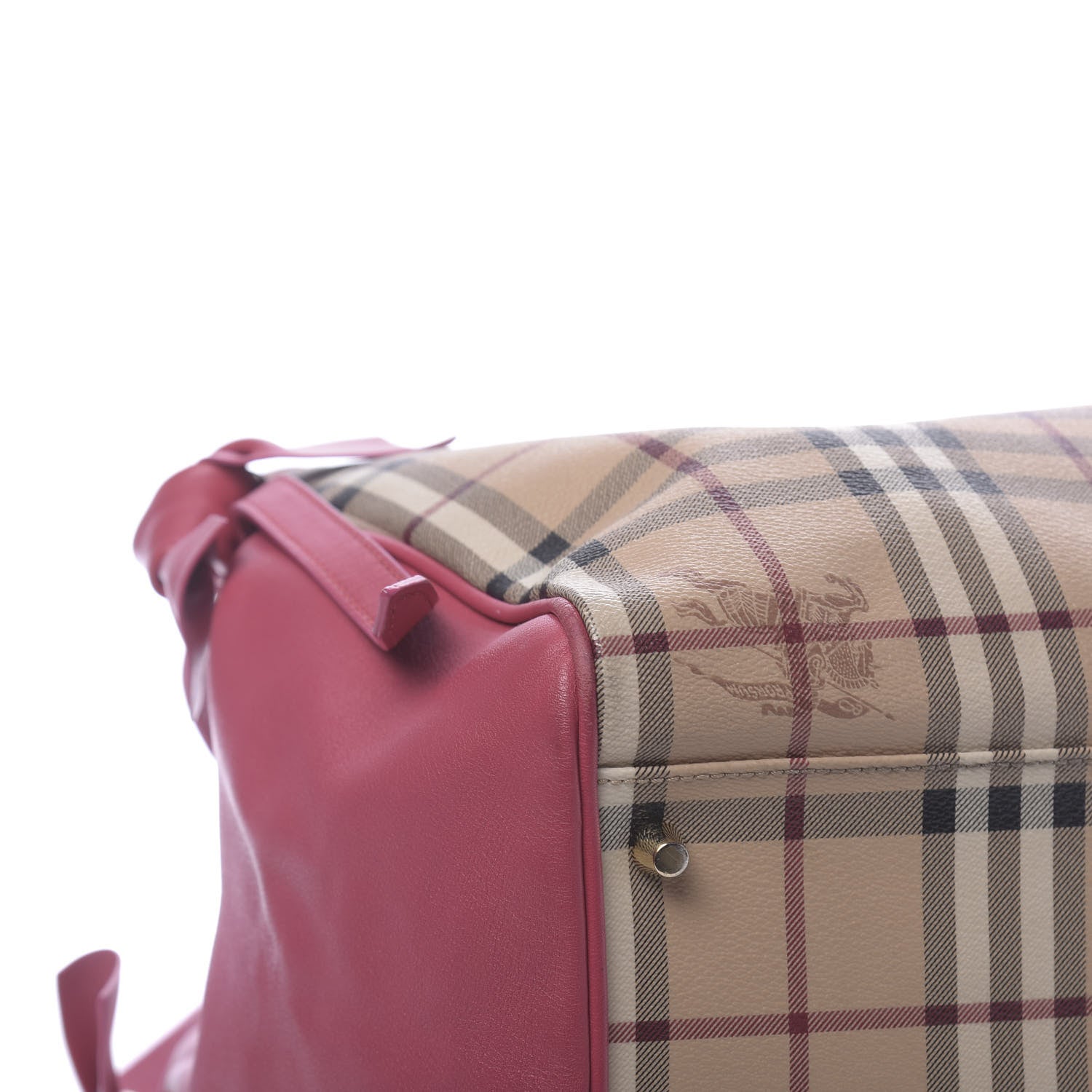 Burberry Haymarket Check Bow Canterbury Tote Pink 8 of 12