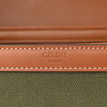 Celine Textile Natural Calfskin Medium Triomphe Bag Green 7 of 14