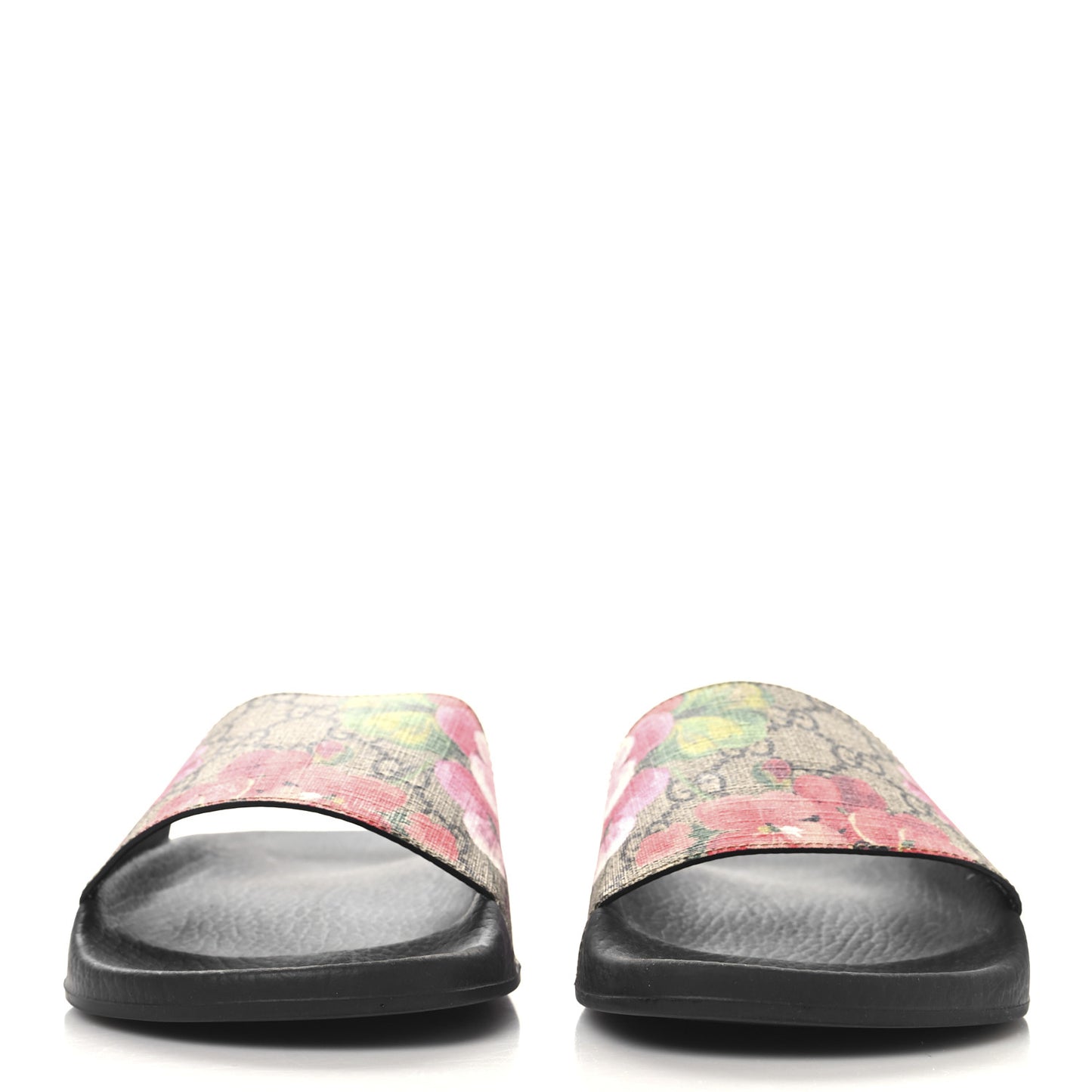 GG Supreme Monogram Blooms Slide Sandals 37 Beige Multicolor