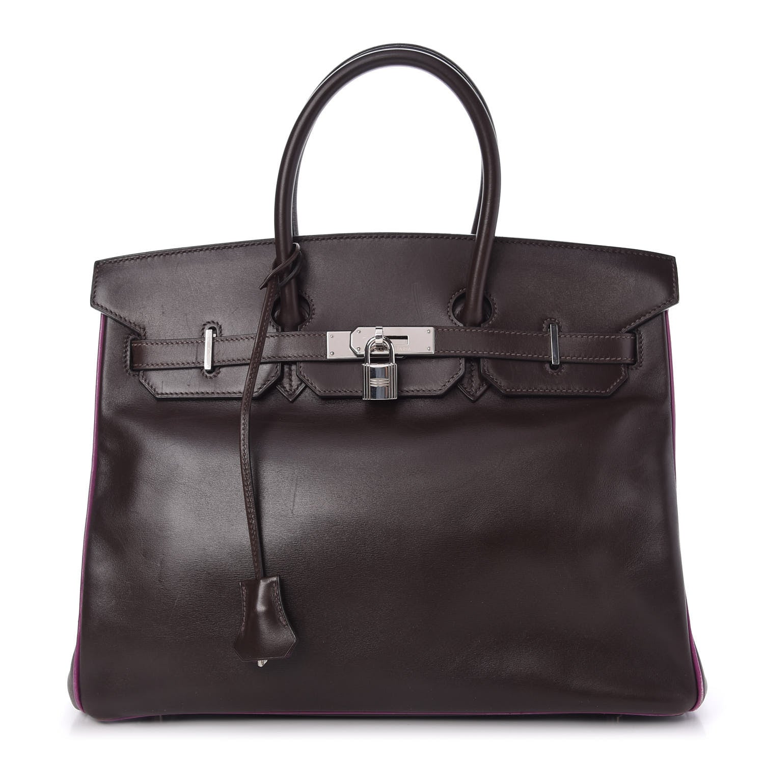 Hermes Box Bi-Color Birkin 35 Raisin Cyclamen 1 of 10