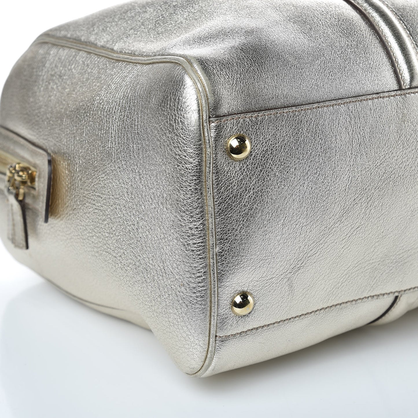 Metallic Calfskin Large Britt Boston Gold
