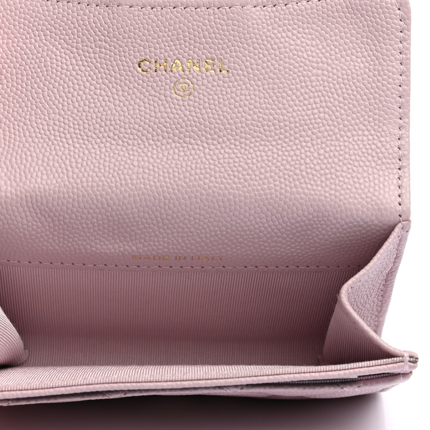 Caviar Quilted Flap Card Holder Wallet Light Pink