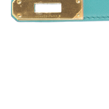 Hermes Swift Kelly Cut Clutch Pochette Bleu Paon 14 of 22