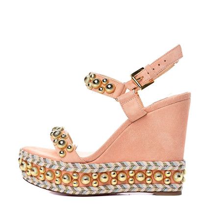 Christian Louboutin Veau Velours Rondaclou 120 Wedge Sandals 37 1 of 7
