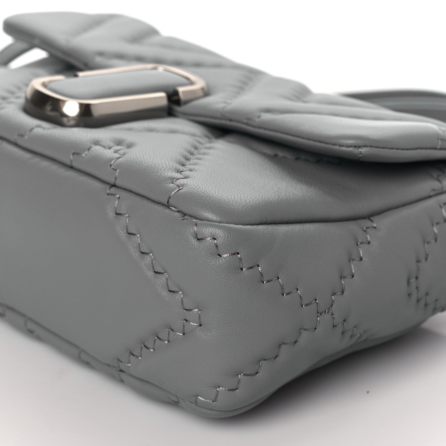 Marc Jacobs Calfskin Quilted The J Marc Shoulder Bag Wolf Grey 8 of 8