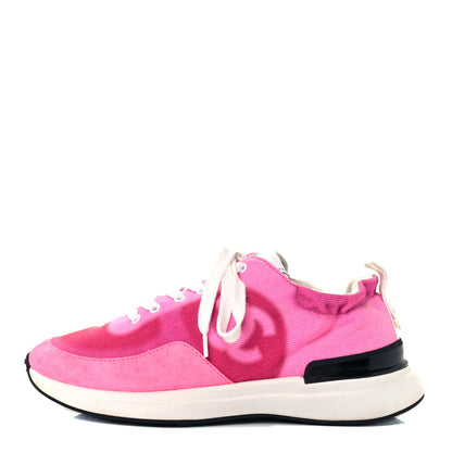 Chanel Denim Suede Calfskin Womens CC Sneakers 36 Pink 1 of 10