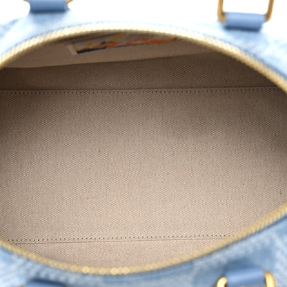 Louis Vuitton Damier Denim 3D Speedy Bandouliere 30 Denim Blue 5 of 10