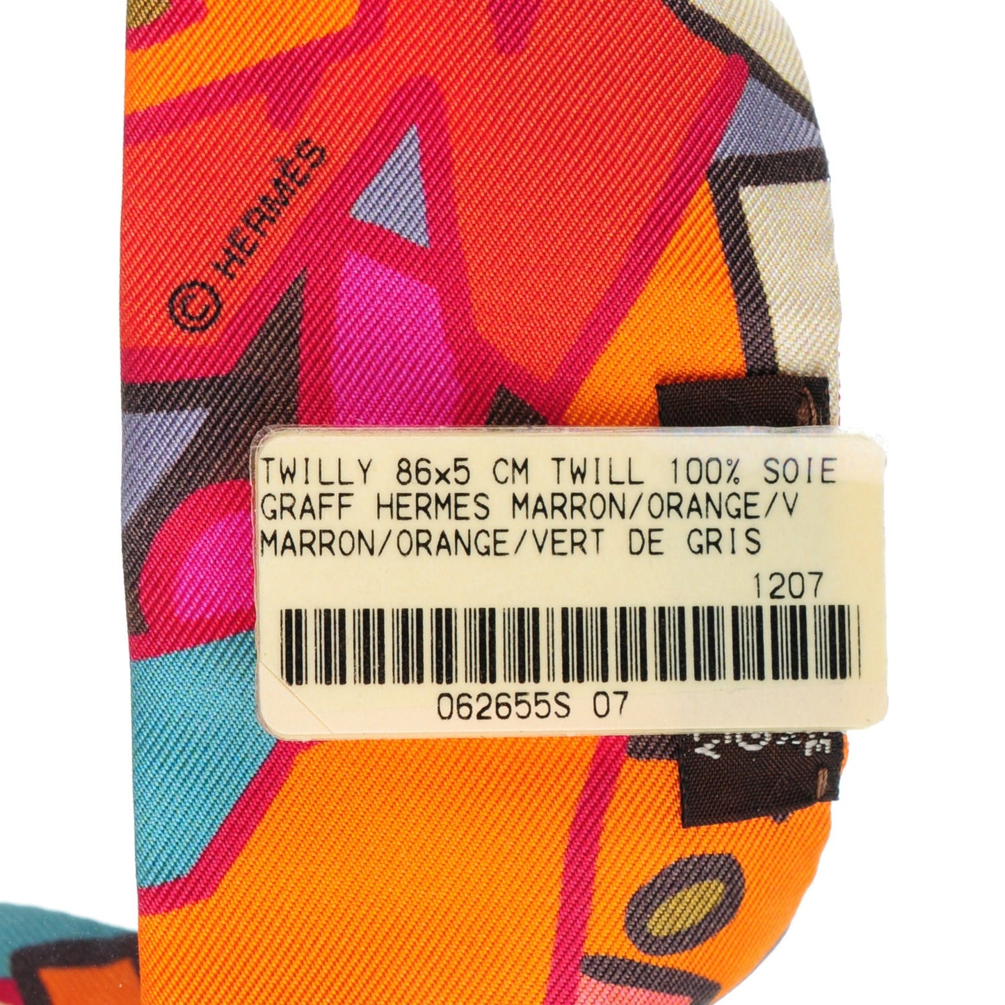 Silk Graff Graffiti Twilly Marron Orange Vert De Gris