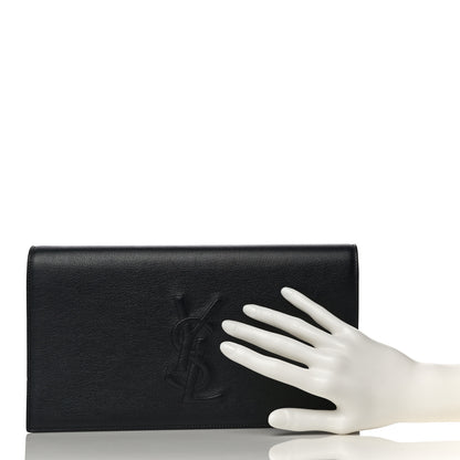 Saint Laurent Calfskin Monogram Large Belle De Jour Clutch Black 2 of 11