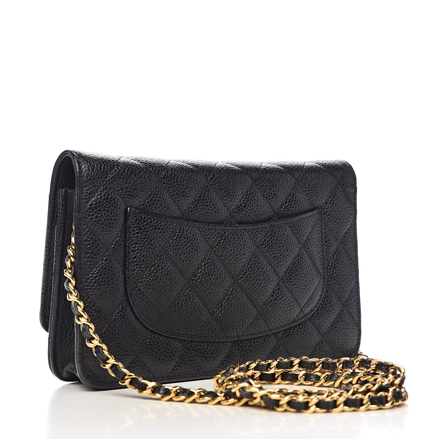 Caviar Quilted Wallet On Chain WOC Black