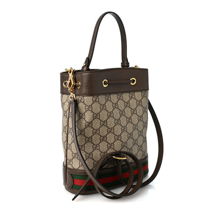 Gucci GG Supreme Monogram Web Small Ophidia Bucket Bag Brown 3 of 10