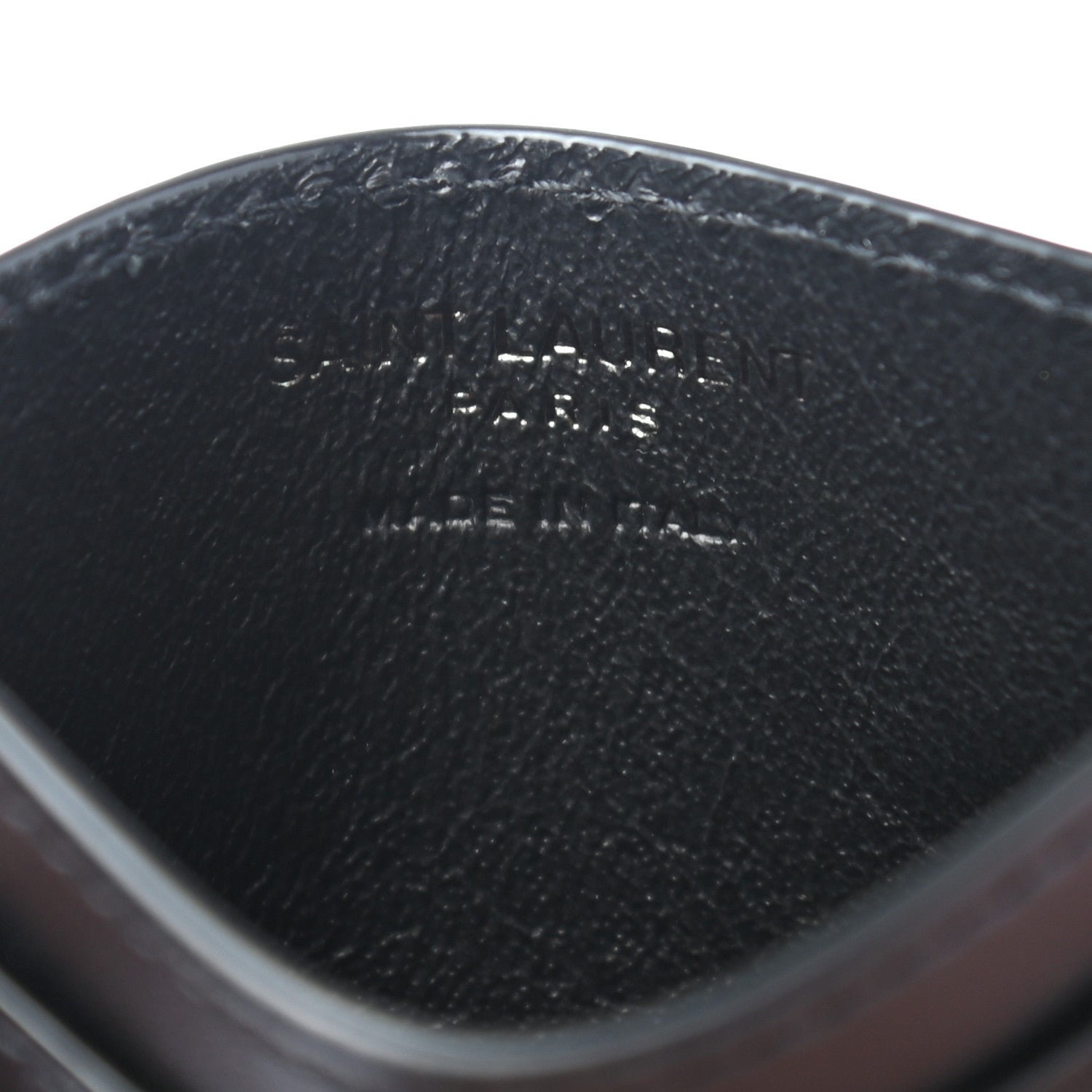 Saint Laurent Calfskin Tiny Cassandre Credit Card Case Black 6 of 7