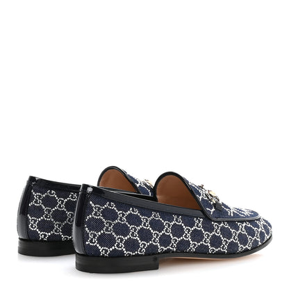 Gucci Denim Crystal GG Monogram Horsebit Womens Jordaan Loafers 37 Deep Blue Blue Milad 5 of 9
