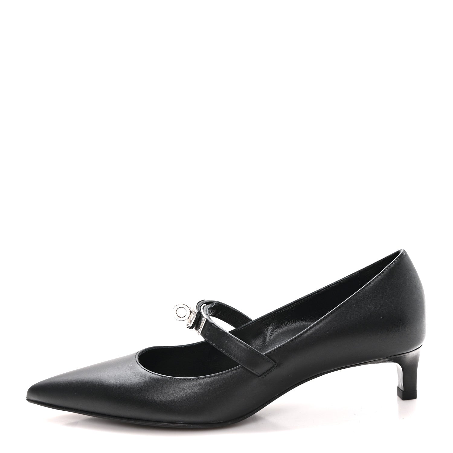 Hermes Calfskin Kiara 40 Pumps 35.5 Black 1 of 10
