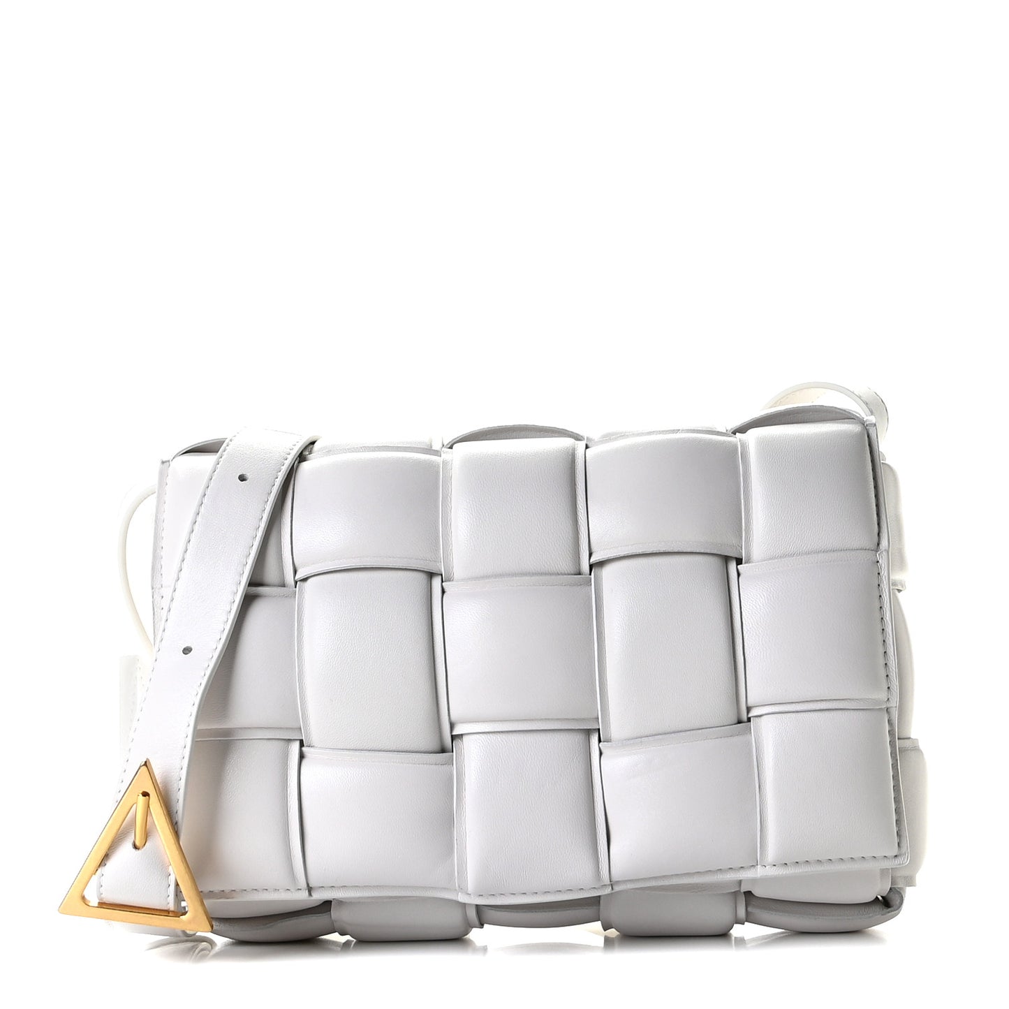 Nappa Maxi Intreccio Padded Cassette Crossbody Bag Chalk