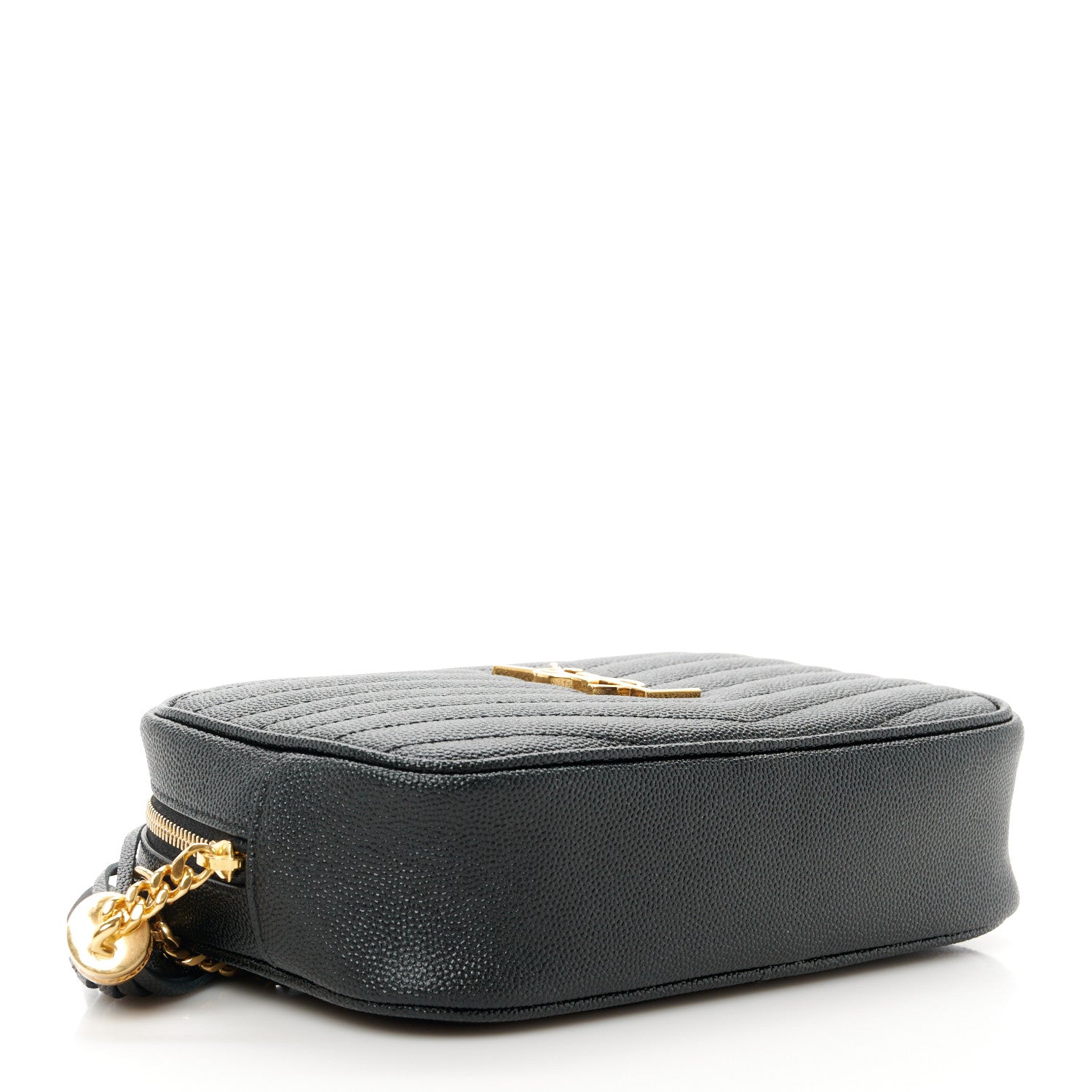 Saint Laurent Grain De Poudre Matelasse Monogram Mini Lou Camera Bag Black 4 of 11