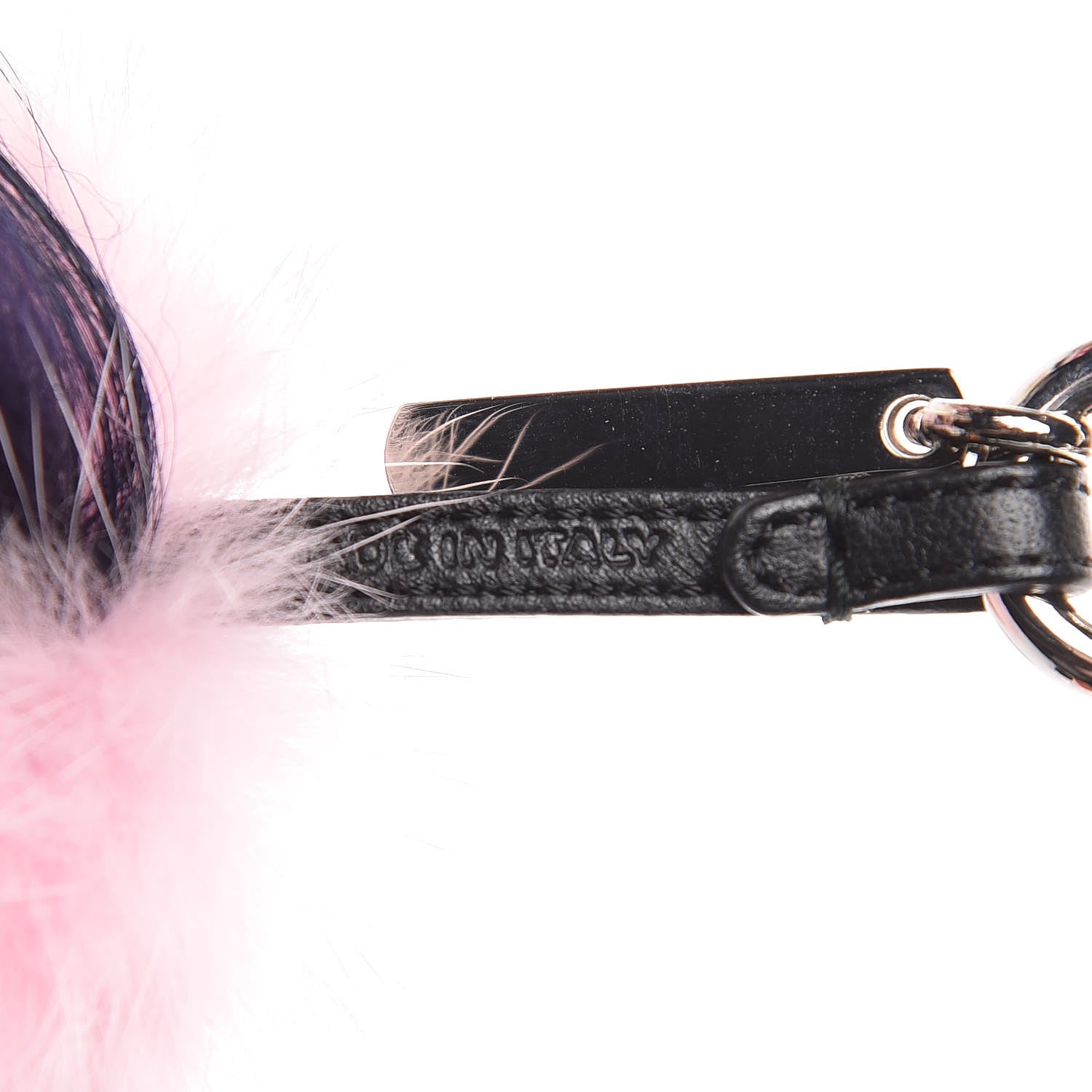 Fendi Mink Goat Fur QuTweet Bag Bug Charm Marshmallow Black 3 of 3